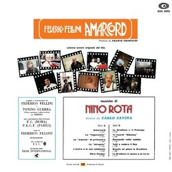 Amarcord Soundtrack (Nino Rota) - CD Back cover