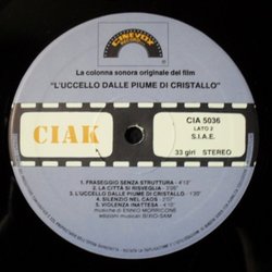 L'Uccello Dalle Piume Di Cristallo Soundtrack (Ennio Morricone) - cd-inlay