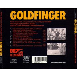 Goldfinger Soundtrack (John Barry) - CD Back cover