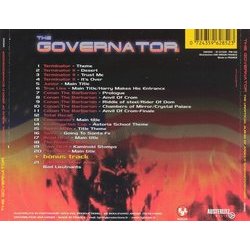 The Governator Soundtrack (Georges Delerue, Randy Edelman, Harold Faltermeyer, Brad Fiedel, Jerry Goldsmith, James Horner, James Newton Howard, Basil Poledouris, Alan Silvestri) - CD Back cover