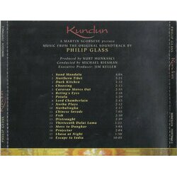 Kundun Soundtrack (Philip Glass) - CD Back cover