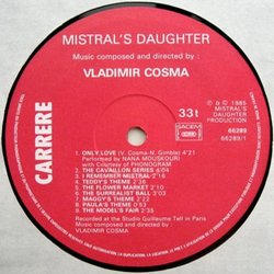 Mistral's Daughter Soundtrack (Vladimir Cosma) - cd-inlay