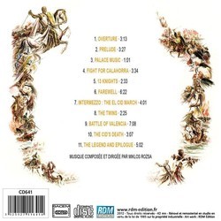 El Cid Soundtrack (Mikls Rzsa) - CD Back cover