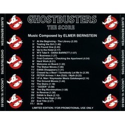 Ghostbusters Soundtrack (Elmer Bernstein) - CD Back cover