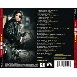 Escape from L.A. Soundtrack (John Carpenter, Shirley Walker) - CD Back cover