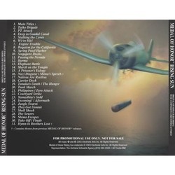 Medal of Honor: Rising Sun Soundtrack (Christopher Lennertz) - CD Back cover