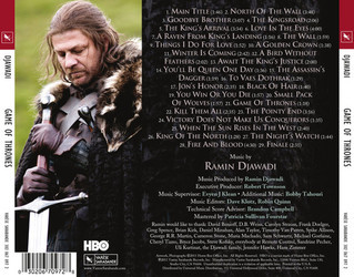 Game Of Thrones Soundtrack (Ramin Djawadi) - CD Back cover