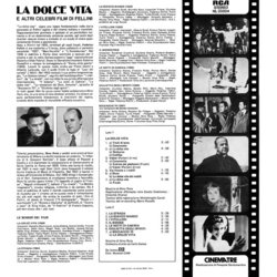 La Dolce Vita E Altri Celebri Film di Fellini Soundtrack (Nino Rota) - CD Back cover