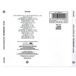 The Mission Soundtrack (Ennio Morricone) - CD Back cover