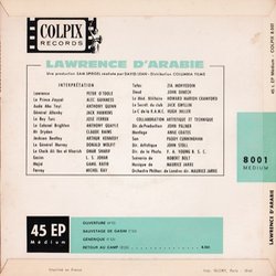 Lawrence d'Arabie Soundtrack (Maurice Jarre) - CD Back cover