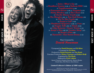 My Demon Lover Soundtrack (Ed Alton , David Newman) - CD Back cover