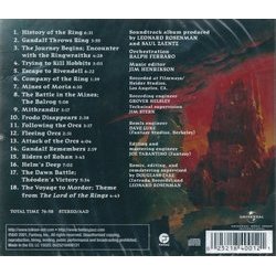 The Lord of the Rings Soundtrack (Leonard Rosenman) - CD Back cover