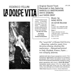 La Dolce Vita Soundtrack (Nino Rota) - CD Back cover