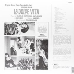 La Dolce Vita Soundtrack (Nino Rota) - CD Back cover