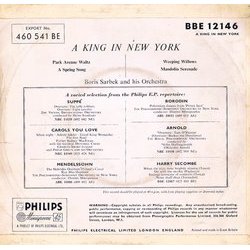 A King in New York Soundtrack (Charles Chaplin, Boris Sarbek) - CD Back cover