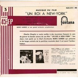 Un Roi  New York Soundtrack (Charles Chaplin, Boris Sarbek) - CD Back cover