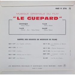 Le Gupard Soundtrack (Nino Rota) - CD Back cover