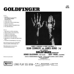 Goldfinger Soundtrack (John Barry, Shirley Bassey) - CD Back cover