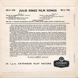   Julie Sings Film Songs Soundtrack (Various Artists) - CD Back cover