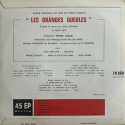 Les Grandes gueules Soundtrack (Franois de Roubaix) - CD Back cover