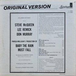 Baby the Rain Must Fall Soundtrack (Elmer Bernstein) - CD Back cover