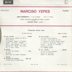 Jeux Interdits Soundtrack (Narciso Yepes) - CD Back cover