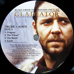 Gladiator Soundtrack (Lisa Gerrard, Hans Zimmer) - CD Back cover