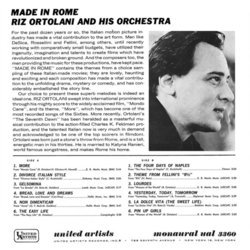 Made in Rome Soundtrack (Various Artists, Riz Ortolani) - CD Back cover