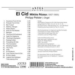 El Cid Soundtrack (Philipp Pelster, Mikls Rzsa) - CD Back cover