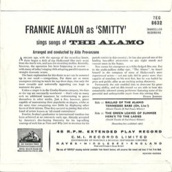 The Alamo Soundtrack (Frankie Avalon, Dimitri Tiomkin) - CD Back cover