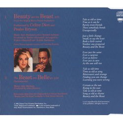 Beauty and the Beast Soundtrack (Peabo Bryson, Cline Dion, Alan Menken) - CD Back cover