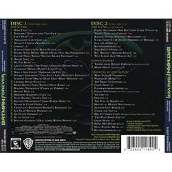 Batman Forever Soundtrack (Elliot Goldenthal) - CD Back cover