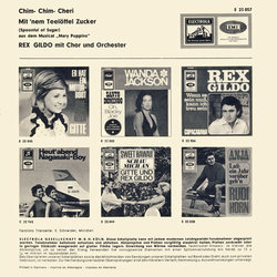 Mary Poppins: Chim-Chim-Cheri / Mit 'nem Teelffel Zucker Soundtrack (Rex Gildo, Irwin Kostal, Richard M. Sherman, Robert B. Sherman) - CD Back cover