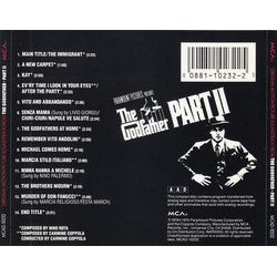 The Godfather: Part II Soundtrack (Carmine Coppola, Nino Rota) - CD Back cover