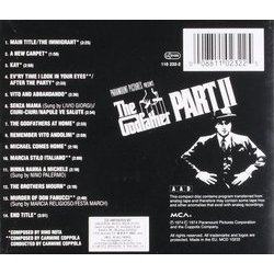 The Godfather: Part II Soundtrack (Carmine Coppola, Nino Rota) - CD Back cover