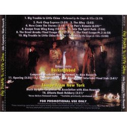 Big Trouble in Little China Soundtrack (John Carpenter, Alan Howarth) - CD Back cover