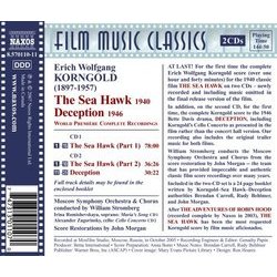 The Sea Hawk / Deception Soundtrack (Erich Wolfgang Korngold) - CD Back cover