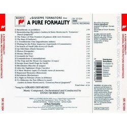 A Pure Formality Soundtrack (Ennio Morricone) - CD Back cover