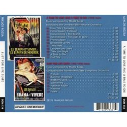 A Time to Love and a Time to Die / Lust for Life Suite Soundtrack (Mikls Rzsa) - CD Back cover