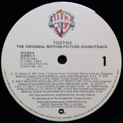 Tootsie Soundtrack (Stephen Bishop, Dave Grusin) - cd-inlay