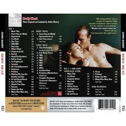 Body Heat Soundtrack (John Barry) - CD Back cover