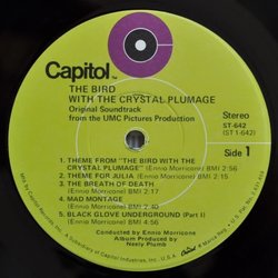 The Bird with the Crystal Plumage Soundtrack (Ennio Morricone) - cd-inlay