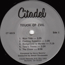 Touch of Evil / The Night Visitor Soundtrack (Henry Mancini) - cd-inlay